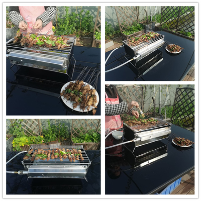 폴드형인 연기없는 포터블을 야영시키는 2PCS 버너 적외선 가스 BBQ 그릴